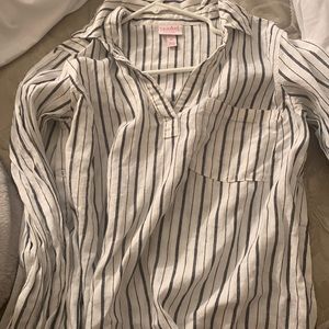 Stripes half button up